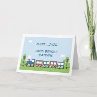 Boys Train 1st or 2nd Birthday Card