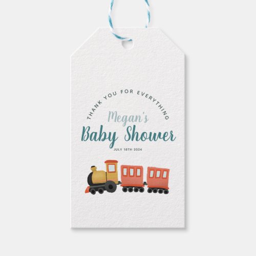 Boys Train Thank You Baby Shower Cute Favor Gift Tags