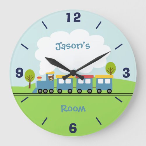 Boys Train Wall Clock