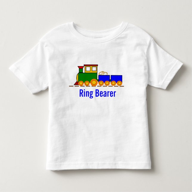 Boy's Train Wedding Ring Bearer Toddler T-shirt (Front)