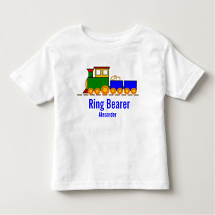 Boy's Train Wedding with Ring Bearer's Name Toddler T-shirt