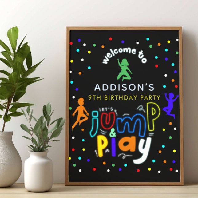 Boys Trampoline Park Birthday Welcome Sign (Creator Uploaded)