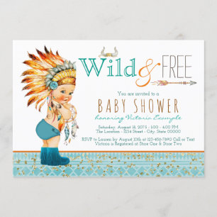 Boys Tribal Boho Wild and Free Baby Shower Invitation