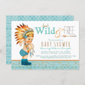 Boys Tribal Wild and Free Baby Shower Invitation (Front/Back)
