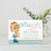 Boys Tribal Wild and Free Baby Shower Invitation (Standing Front)