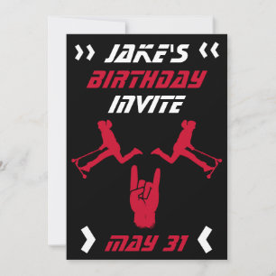 Boys Trick Scooter Birthday Invitation