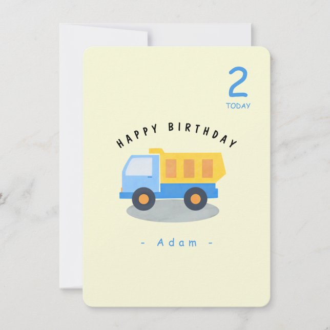 Boy's Truck Birthday Card (Front)