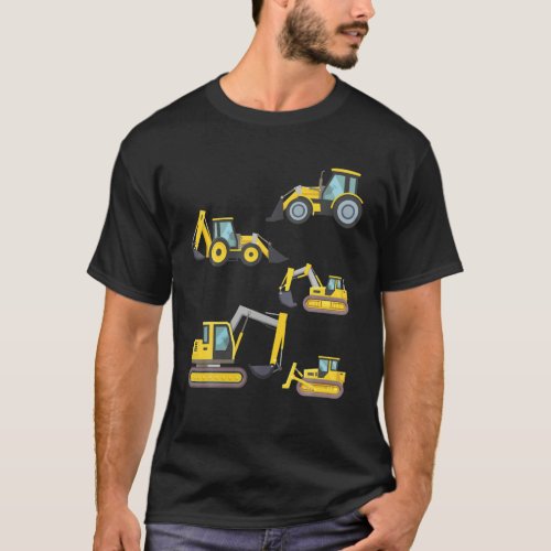 Boys Truck Construction Heavy Equipment Crane Kids T_Shirt