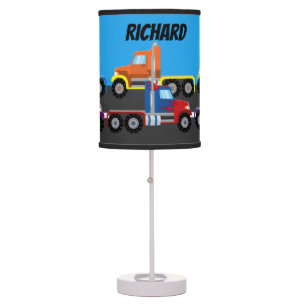 Boys truck lovers add name table lamp