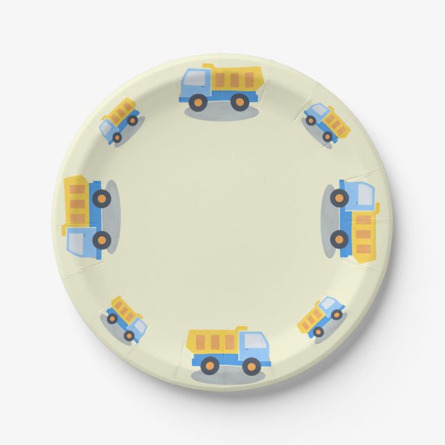 Boy's Truck  Paper Plates (Front)