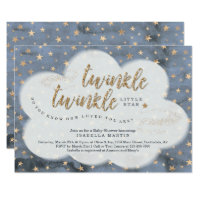 Boys Twinkle Twinkle Little Star Baby Shower Invitation