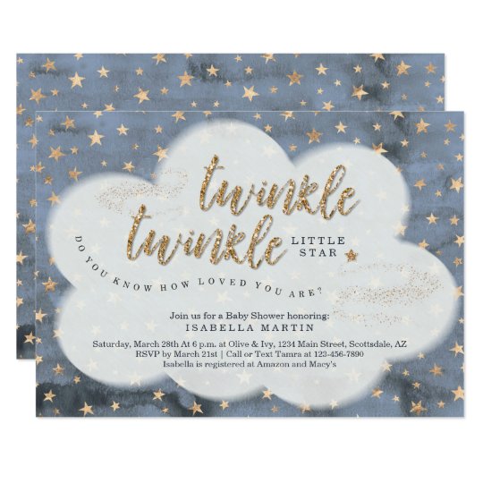 Boys Twinkle Twinkle Little Star Baby Shower Invitation Zazzle Com