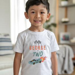 Boys Two Fast 2nd Birthday Racing Tri-Blend Shirt