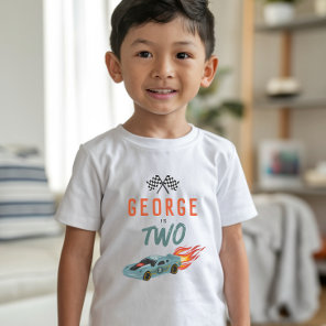 Boys Two Fast 2nd Birthday Racing Tri-Blend Shirt