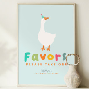 Boys Two Silly Goose 2nd Birthday Favor Sign