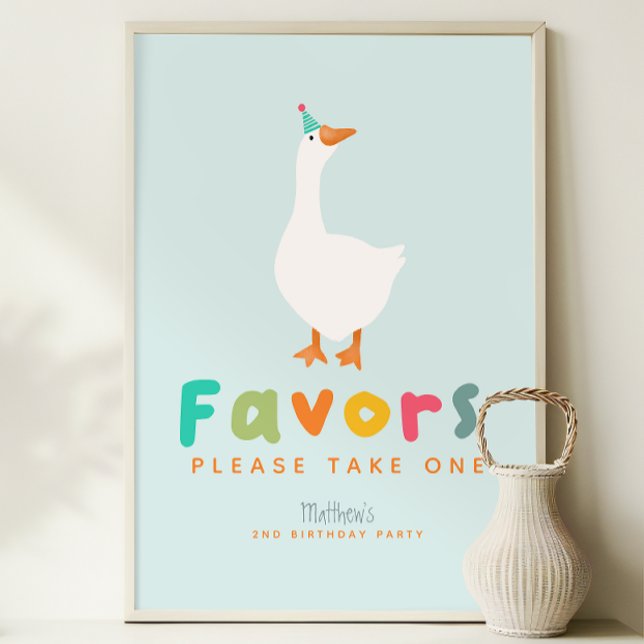 Boys Two Silly Goose 2nd Birthday Favor Sign (Creator Uploaded)