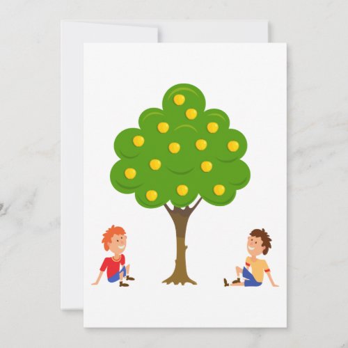 Boys Under An Apple Tree Invitation