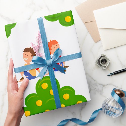 Boys Under An Apple Tree Wrapping Paper