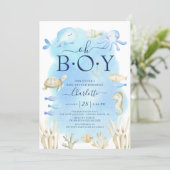 Boys Under The Sea Baby Shower Invitation (Standing Front)