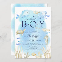 Boys Under The Sea Baby Shower Invitation