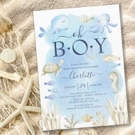 Boys Under The Sea Baby Shower Invitation