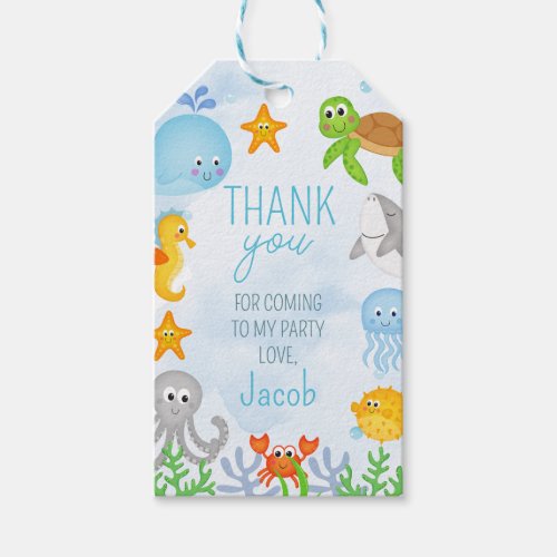 Boys Under the Sea One_der The Sea First Birthday Gift Tags