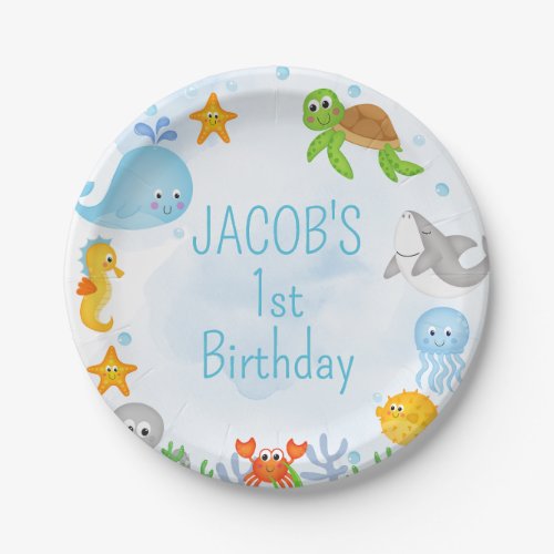 Boys Under the Sea Oneder The Sea 1st Birthday  Paper Plates