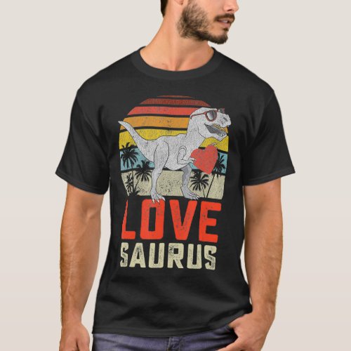 Boys Valentines Day Dinosaur Kids T Re Lover Love  T_Shirt