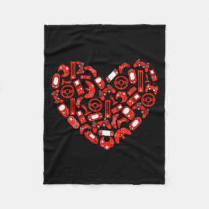 Boys Valentines Day Gaming Video Gamer Controller  Fleece Blanket