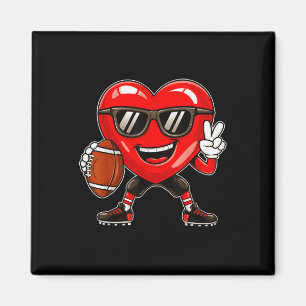 Boys Valentines Day Heart Playing Football Boys Gi Magnet