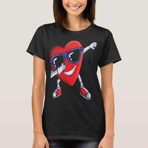 Boys Valentines Day Kids Dabbing Heart Love Dab Da T_Shirt