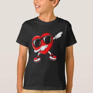 Boys Valentines Day Kids Dabbing Heart Love Dab Da T-Shirt