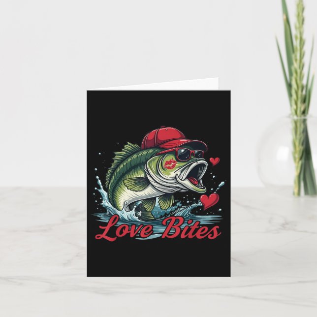 Boys Valentines Fishing B Valentine Love Funny Men Card (Front)