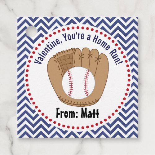 Boys Valentines Tags Baseball Sports Personalized