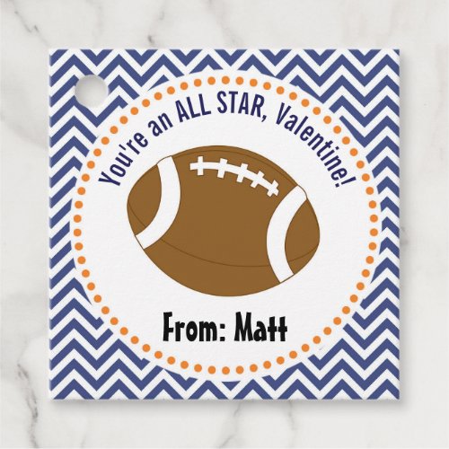 Boys Valentiness Day Gift Tags Football Sports