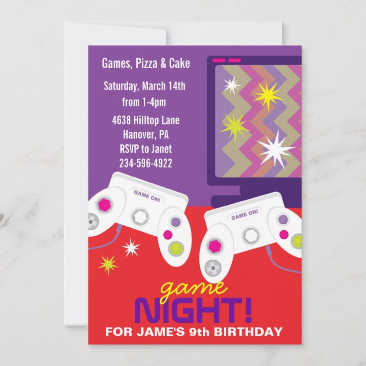 Boys Video Game Birthday Party Invites Zazzle