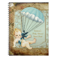 Boys Vintage Baby Shower Guest Book