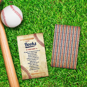 Boys Vintage Baseball Baby Shower Book Request Enclosure Card