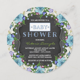 Boys Vintage Chalk Baby Shower Invitation