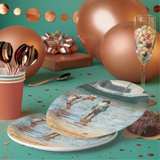 Boys Wading (1873) By Winslow Homer Paper Plates (Multi)