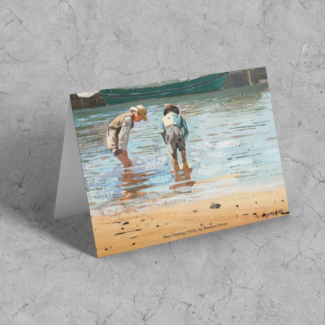 Boys Wading (1873) By Winslow Homer Thank You Card (Creator Uploaded)
