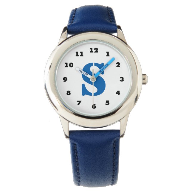 Boys watch | personalized letter S monogram (Front)