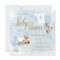 Boys Watercolor Blue Gold Baby Shower Invitations