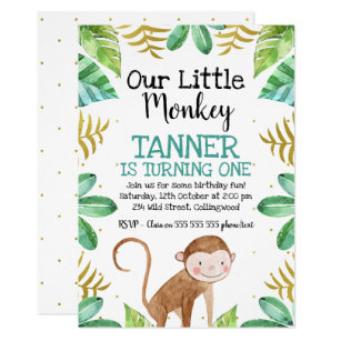 Monkey Birthday Invitations Zazzle