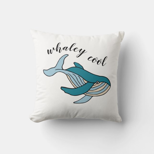 Boys Whale 'Whaley Cool' Throw Pillow (Front)