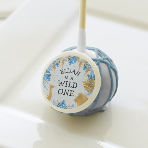 Boys Wild One 1st Birthday Party Pastel Blue Gold Cake Pops