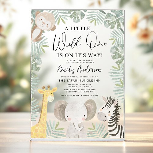 Safari baby shower invitation