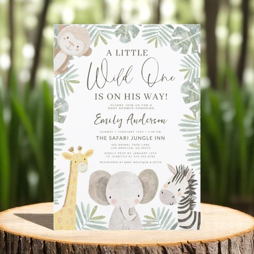 Safari baby shower invitation