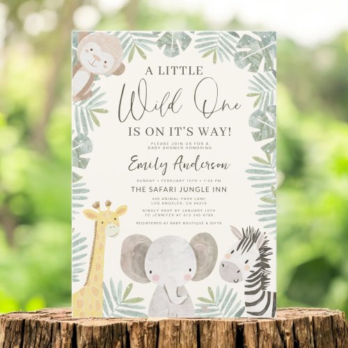Safari baby shower invitation