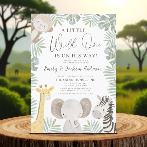 Safari baby shower invitation